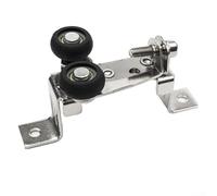 Upper Track Poulie de porte coulissante avec roue d'arrêt réglable pour portes d'armoire, roues à roulement à billes pour un glissement sans effort et construction en fer chromé (taille M, grande)