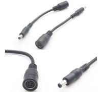 UpperFu Lot de 2 câbles adaptateur d'alimentation 4 broches Mini DIN femelle vers 5,5 mm x 2,5 mm mâle 18 AWG CC pour système de caméra de sécurité CCTV, TV, PC, imprimante de codes-barres, éclairage