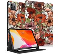 Uppuppy Étui pour Apple iPad Air 5e/4e génération 10,9", pour iPad Pro 11", porte-crayon, mignon, enfants, femmes, filles, étui folio à fleurs pour iPad Air 5 2022/4 2020/Pro 11" A2588 A2316 A2316
