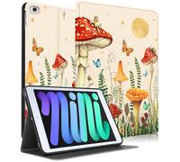 Uppuppy Étui pour Apple iPad Mini 5/4/3/2/1, pour iPad Mini 5e/4e/3e/2e/1ère génération, étui Portefeuille Mignon pour Enfants, Femmes, Filles, Jolie Fille, Motif Champignon Plante pour iPad Mini 7,9