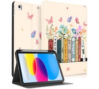 Uppuppy Étui pour iPad 9e/8e/7e génération 10,2 Pouces pour Femmes et Filles - Joli étui à Crayons - Jolies Adolescentes - Livres esthétiques de Dessins animés pour Apple iPad 7/8/9 Gen A2602 A2270