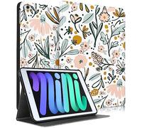 Uppuppy Étui pour iPad Mini 5/4/3/2/1, pour iPad Mini 5e/4e/3e/2e/1ère génération, étui à rabat mignon Kawaii pour femmes, adolescentes, filles, filles, motif floral pour iPad Mini 7,9"