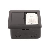 UPQRSG Boîte de Sol Escamotable, Couvercle de Prise Encastré Étanche Ignifuge, Plaque de Couverture de Prise Électrique Multifonctionnelle À 2 Prises Au Sol, de Prise 250V(Noir)