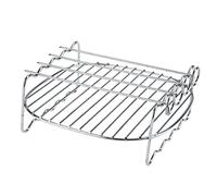 UPQRSG Grille de Cuisson Double Couche, Grille Multicouche en Acier Inoxydable 304, Support de Barbecue de Remplacement, Brochettes Double Couche, Plaque de Cuisson pour Friteuse À Air HD9225, HD9920