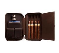 UPRESYE Cave à cigares en cuir pleine fleur pour homme, étui à cigares de voyage avec poche pour coupe-cigares, étui à cigares pouvant contenir 4 cigares