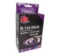 UPrint B-123 - Pack de 4 - noir, cyan, magenta, jaune - compatible - boîte de suspension - cartouche d'encre (alternative pour : Brother LC121, Brother LC123, Brother LC125, Brother LC127)
