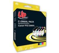 UPrint C-2500XL-PACK - Pack de 4 - XL - noir, jaune, cyan, magenta - compatible - cartouche d'encre (alternative pour : Canon PGI-2500XL) - pour Canon MAXIFY iB4050, iB4150, MB5050, MB5150, MB5155, MB