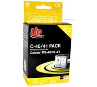 UPrint C-40/41 - Pack de 2 - noir, couleur (cyan, magenta, jaune) - compatible - remanufacturé - cartouche d'encre (alternative pour : Canon CL-41, Canon PG-40) - pour Canon FAX JX210; PIXMA iP1900, iP2600, MP140, MP190, MP210, MP220, MP470, MX300, MX31 Pack