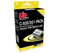 UPrint C-520/521 PACK - Pack de 5 - noir, jaune, cyan, magenta - compatible - remanufacturé - cartouche d'encre (alternative pour : Canon CLI-521, Canon PGI-520BK) - pour Canon PIXMA iP4700, MP540, MP