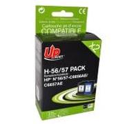 Uprint Cartouche d'encre Compatible avec HP 56 57-1 Noir 1 Couleur