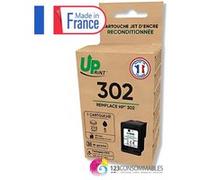 UPRINT Cartouche d'encre remanufacturée HP 302 noire - Remplace F6U66AE - Fabriquée en France G