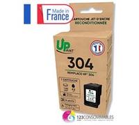 UPRINT Cartouche d'encre remanufacturée HP 304 noire - Remplace N9K06AE - Fabriquée en France
