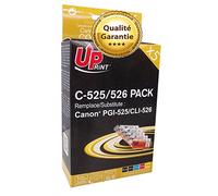Uprint Cartouches d'encre Compatibles avec Canon PGI-525 CLI-526 Lot de 5 | Compatible pour Imprimante IP4850, IP4950, iX6550 MG5100-5350 Séries, Compatible MG6100-6250 Séries