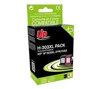 Uprint Cartouches d'encre Compatibles avec HP303 303XL - 1 Noir 1 Couleur | Compatible pour Imprimante Envy Photo 6220 6222 6230 6234 6258 7120 et Envy Photo 7130