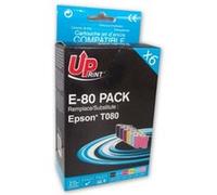 UPrint E-80 PACK - Pack de 6 - 72 ml - taille XL - noir, jaune, cyan, magenta, magenta clair, cyan clair - compatible - cartouche d'encre (alternative pour : Epson T0802) - pour Epson Stylus Photo P50