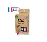 UPRINT Pack de 2 cartouches d'encre remanufacturées HP 304 noire et couleur - Fabriquées en Fran