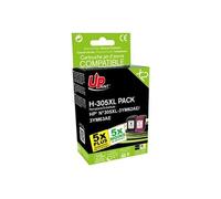 UPrint H-305XL Pack - Pack de 2 - noir, couleur (cyan, magenta, jaune) - compatible - remanufacturé - cartouche d'encre (alternative pour : HP 305XL,