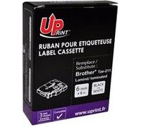 UPrint - Noir sur blanc - Rouleau (0,6 cm x 8 m) 1 cassette(s) bande d'étiquettes - pour Brother PT-D210, D600, H110; P-Touch PT-1005, 1880, E800, H110; P-Touch Cube Plus PT-P710 G