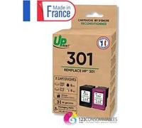 UPRINT Pack de 2 cartouches d'encre remanufacturées HP 301 noire et couleur - Fabriquées en France G