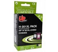 UPrint - Pack de 2 - compatible - remanufacturé - cartouche d'encre (alternative pour : HP 301XL, HP CH563EE, HP CH564EE) - pour HP DeskJet 1000, 1010, 1050 AiO, 1050A AiO, 1510 AiO, 2000, 2050 AiO, 2