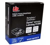 UPrint - Papier - noir sur blanc - Rouleau (1,2 cm x 4 m) 1 cassette(s) bande d'étiquettes - pour DYMO LetraTag LT-100H, LT-100T