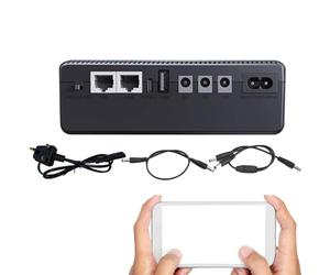 UPS Batterie de secours 10400 mAh rechargeable sans interruption | Petit onduleur d'alimentation de batterie pour système de caméra de sécurité WiFi à domicile, machine de présence