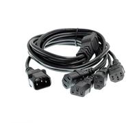 UPS PDU Power Cable for Computer Monitor Printer IEC320 C14 Male to 4 x IEC 320 C13 Female 3 Pin Y Splitter Extension Cable 1.2m