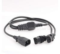UPS PDU Server Y Splitter Power Cord IEC320 C14 to 2 x C13 10A 250V Extension Cable (2 x C13 1m)