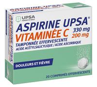 UPSA Aspirine Vitaminée C 20 Comprimés Effervescents
