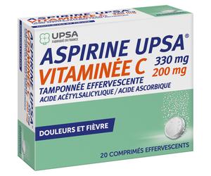UPSA Aspirine Vitaminée C 20 Comprimés Effervescents