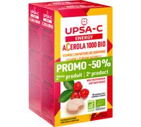 Upsa-C Energy Acérola 1000 Bio Fruits Rouges 60 Comprimés A Croquer Promopack -50%