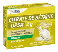 UPSA Citrate De Bétaïne 2g Menthe Sans Sucre 20 Comprimés Effervescents