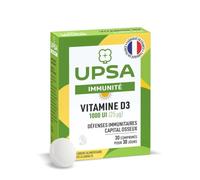 UPSA Complément Alimentaire Immunité - 30 Comprimés | Vitamine D3 1000 UI - Défenses Immunitaires & Capital Osseux - Fabriqué en France