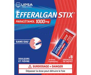 Upsa Efferalganstix Paracétamol Framboise 1000mg Granulés En Sachet 8 Sachets