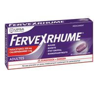 UPSA Fervexrhume Adulte 16 Comprimés Pelliculés Paracétamol, Chlorphénamine