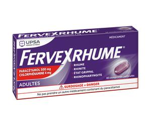 UPSA Fervexrhume Adulte 16 Comprimés Pelliculés Paracétamol, Chlorphénamine