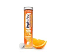 UPSA Hydrafizz Boost - Énergie & Hydratation - Électrolytes, Glucose, Caféine, Guarana, Zinc, Vitamines C & B3 - Goût Orange - 16 Comprimés Effervescents - Fabriqué en France - Complément Alimentaire