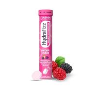 UPSA - Hydrafizz Hydra +Skin Fruits Rouges - Complément Alimentaire qui maximise l'hydratation in & out - Électrolytes, Acide Hyaluronique & Biotine - Fabriqué en France - 16 Comprimés Effervescents