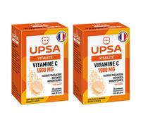 UPSA Lot Promo Vitamine C 1000mg 2 x 20 comprimés effervescents