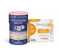 UPSA x Nourished Collagène Skin Lift + Sérélys SPM - Compléments Alimentaires Peau & Confort Prémenstruel - Humeur, Équilibre Émotionnel & Fermeté de la Peau - 30 Gummies + 30 Gélules Végétales - Cure