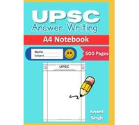 UPSC Answer Writing Practice Book - A4 Size | 500 Pages | Ruled with Margin for Mains Preparation: Civil Services Mains Daily Practice Sheets for IAS, ... Margin | Exam-Simulated Format | Matte Cover
