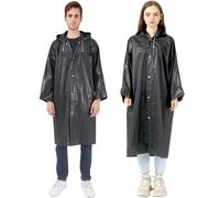 UPSEN Lot de 2 ponchos de pluie pour adultes, imperméables réutilisables pour homme et femme, veste de pluie d'urgence avec capuche pour l'extérieur Disney, Noir , Taille unique