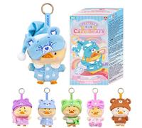 Upsetduck Care Bears Be Rainbow avec pendentif - 6 à collectionner (+1 secret) - Différents styles - Figurine en peluche de canard en colère Idée cadeau originale Produit officiel 14 ans