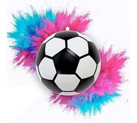 UPSHELL - Ballon Foot Baby Shower Boy Or Girl, Kit Complet pour Gender Reveal Party avec Balle, 2 Paquets de Poudre Colorée et 2 Paquets de Confettis Rose Bleu, Découvrez s'il est Homme ou Femelle