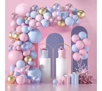 UPSHELL - Ballons Gender Reveal Rose et Bleu Garçon ou Fille Kit Complet de 124 Ballons pour Baby Shower pour Décorations Arc Ballons Structure (Pallons)