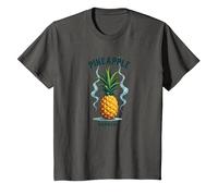 Upside Down Ananas Express Tropical Retro Cool Vibes T-Shirt, Enfant, Asphalte, 6 Ans
