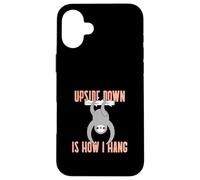 Upside Down is How I Hang (Graphique Amusant de Paresseux) Coque pour iPhone 16 Plus
