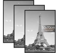 upsimples Lot de 3 Cadre 50 x 70 cm, Cadre Photo 50 x 70 Noir, pour Galerie de Photos, Bande D'insertion, Montage Mural Horizontal ou Vertical