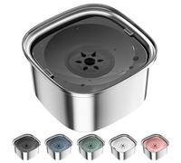 UPSKY Gamelle d'eau pour chien de 3 l - En acier inoxydable - Sans déversement - Grande capacité - Distributeur d'eau lente - Anti-déversement - Distributeur d'eau pour animal domestique transporté en
