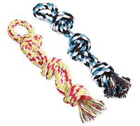 Upsky Jouets en Corde pour Chien - Presque Indestructible, Nettoyage Dentaire, Jouet à Tirer pour Grands Chiens, mâcheurs agressifs (Lot de 2)